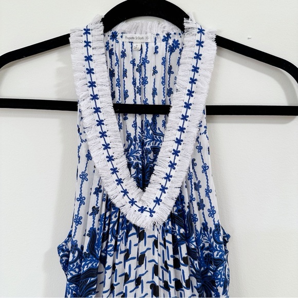 Poupette St. Barth Belinda Printed Dress Blue Size 0 - Picture 3 of 11